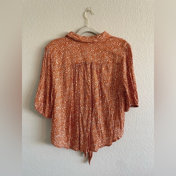 Free People Celia orange print blouse - Picture 5 of 8